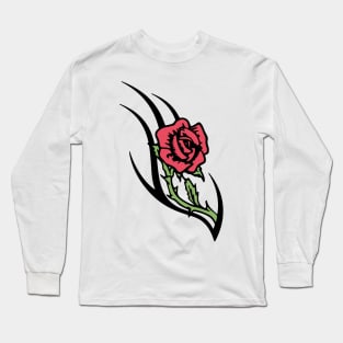 Rose Flower Vintage Design Long Sleeve T-Shirt